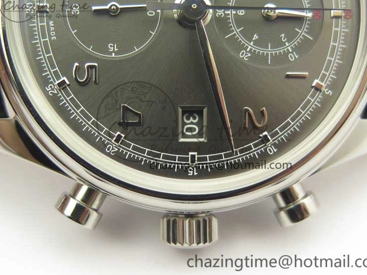 MIROTIME 0308 Portuguese Chrono SS ZF 1:1 Best Edition Gray Dial SS On Black Leather Strap A ZipUp 7215